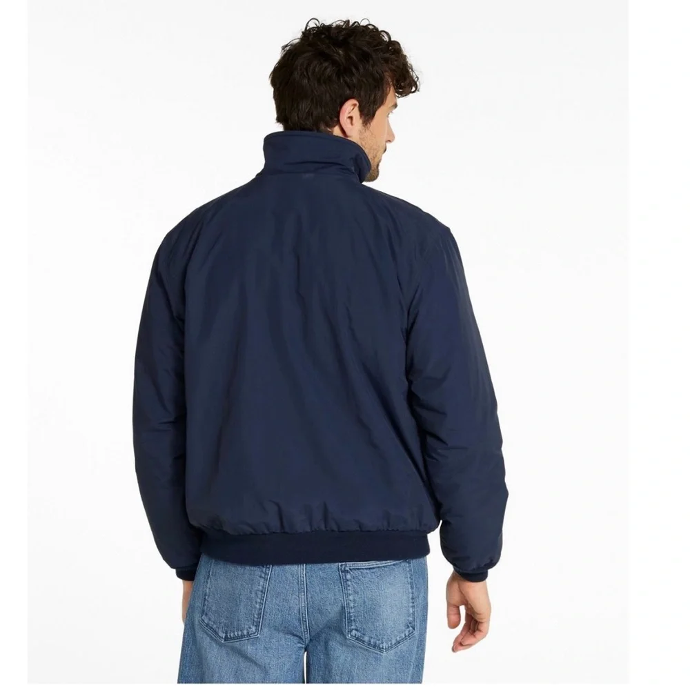 LL Bean Men’s Fleece Lined Warm-Up Jacket. Navy Blue. Size Large Regular.